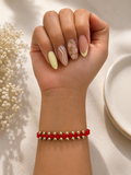 Haruki Red Macramé Bracelet