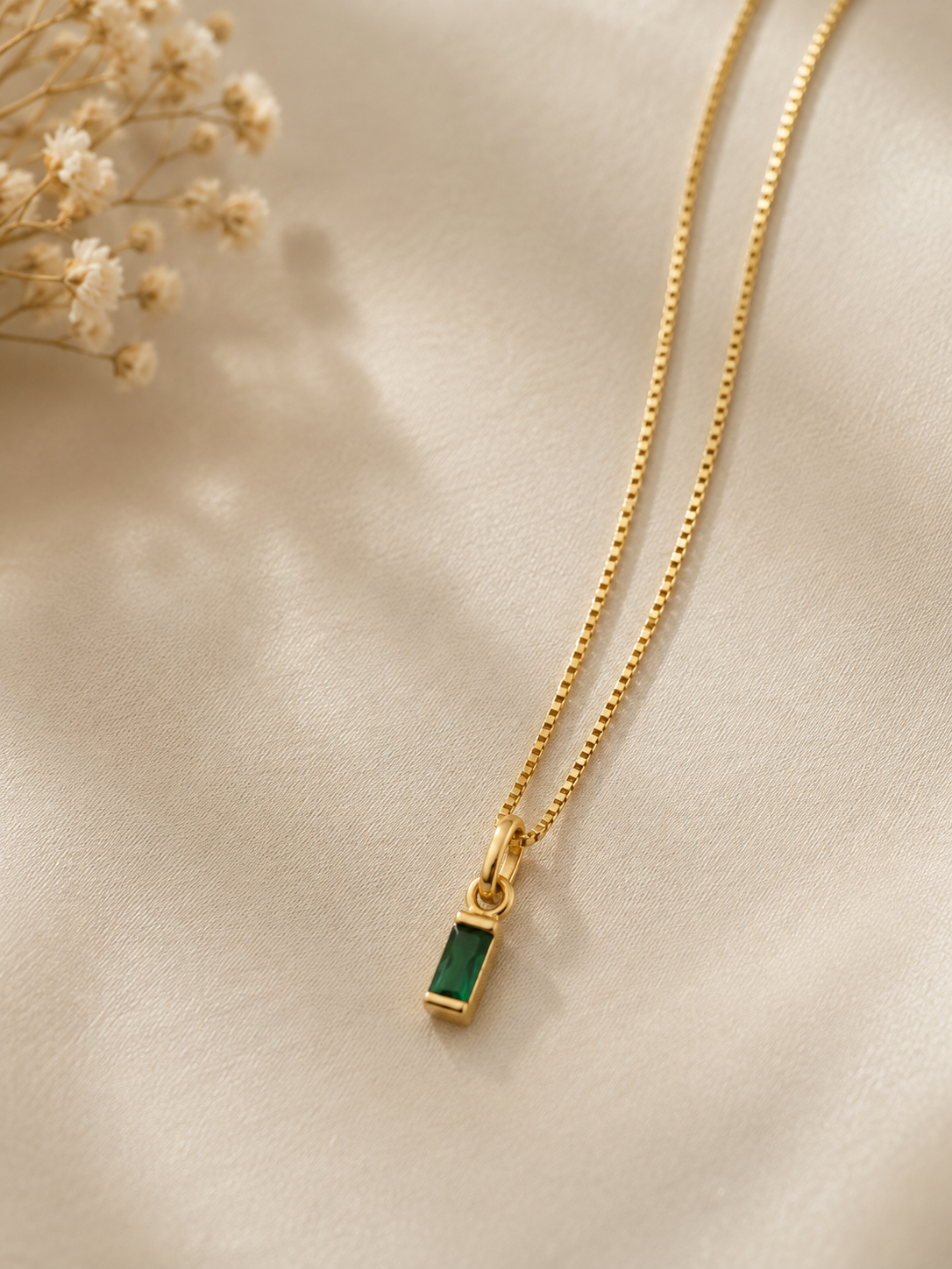 Emerald Bar Necklace
