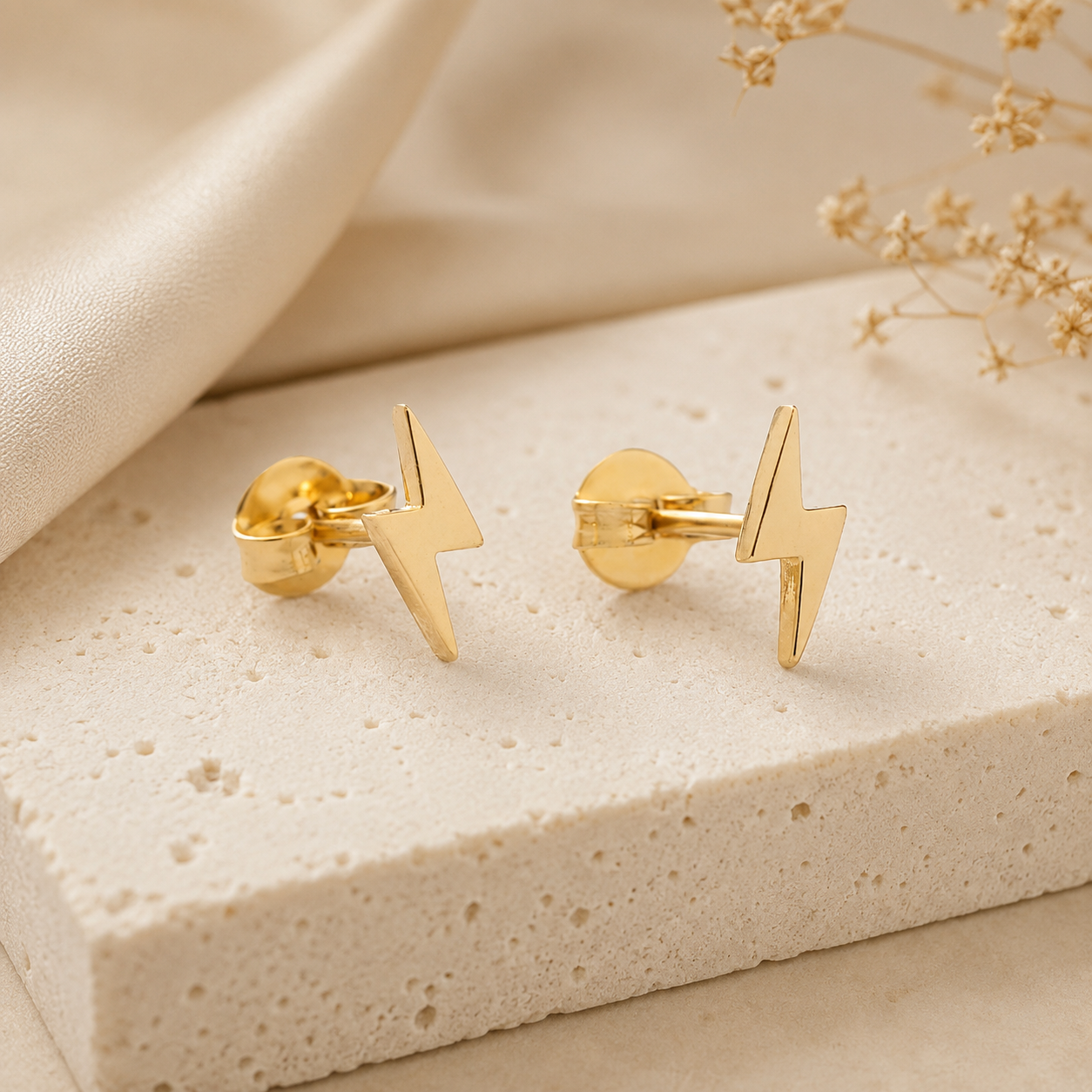 Lightning Bolt Stud Earrings