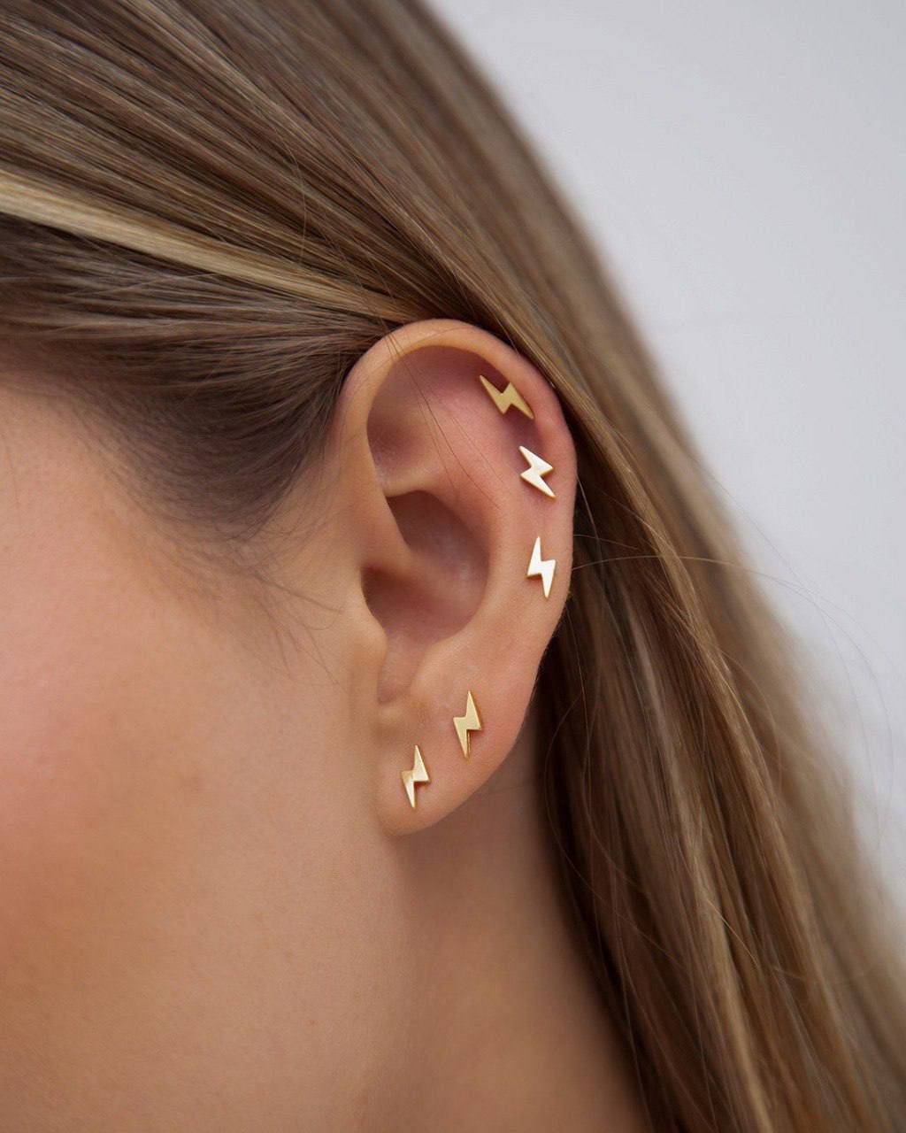 Lightning Bolt Stud Earrings