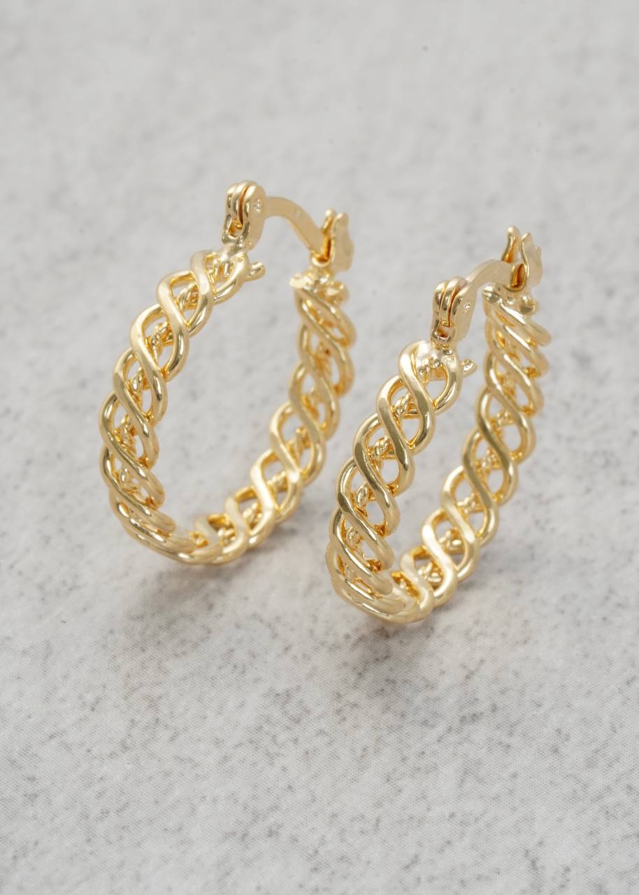 Gold Twisted Hoop Earrings