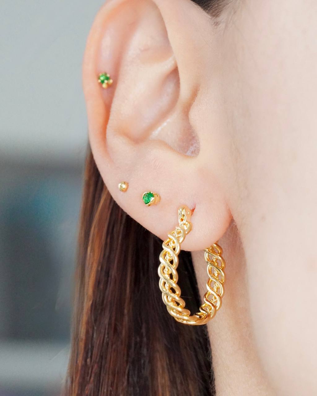 Gold Twisted Hoop Earrings
