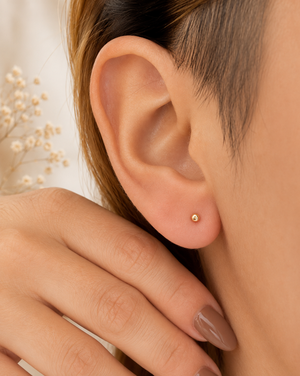 Minimalist Gold Ball Stud Earrings