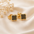 Midnight Clover Stud Earrings